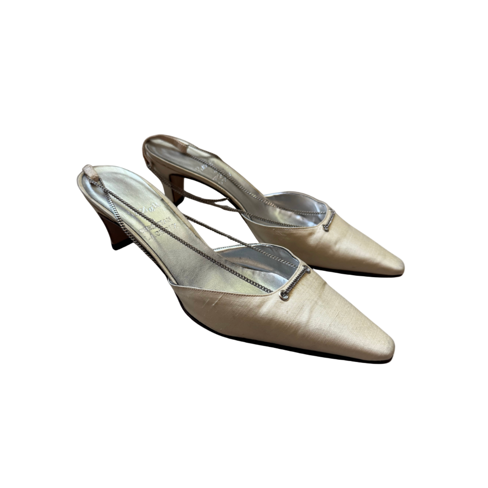Christian Lacroix Metal Slingback Heels