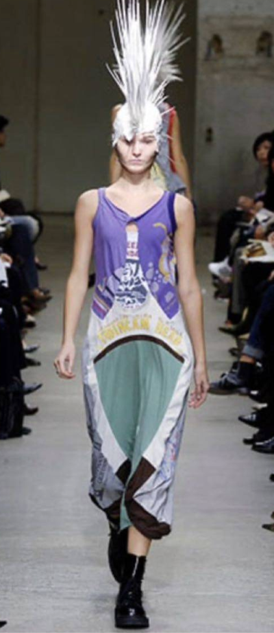 Junya Watanabe Lace/Black Docking Asymmetric Top