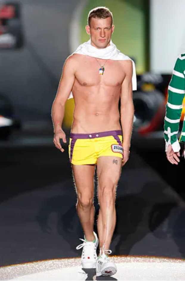 Dsquared² Yellow and Purple Mini Shorts