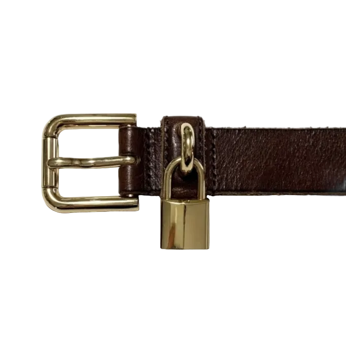 Dolce & Gabbana Brown & Gold Lock Belt