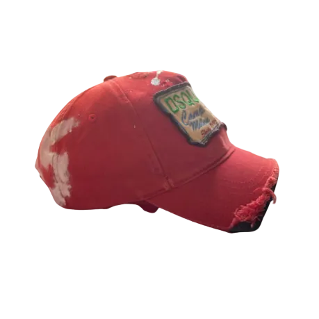 Dsquared² Red Cutoff “Camp Milan” Baseball Hat