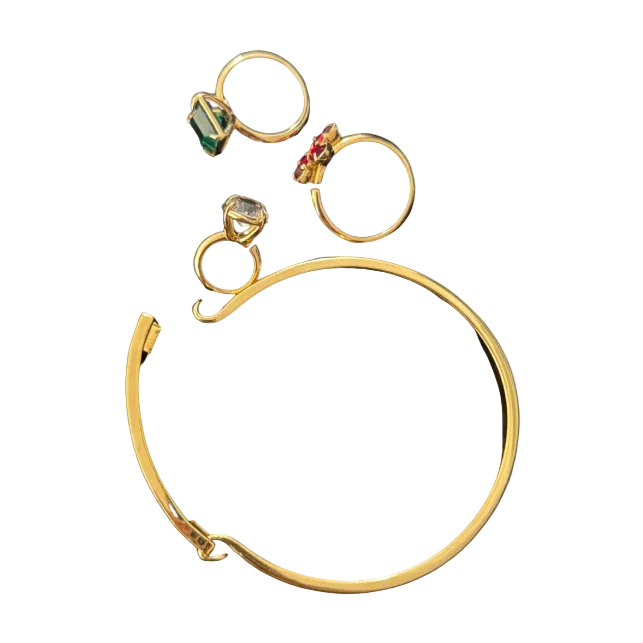 Dsquared² Gold Bangle w/ 3 Rings