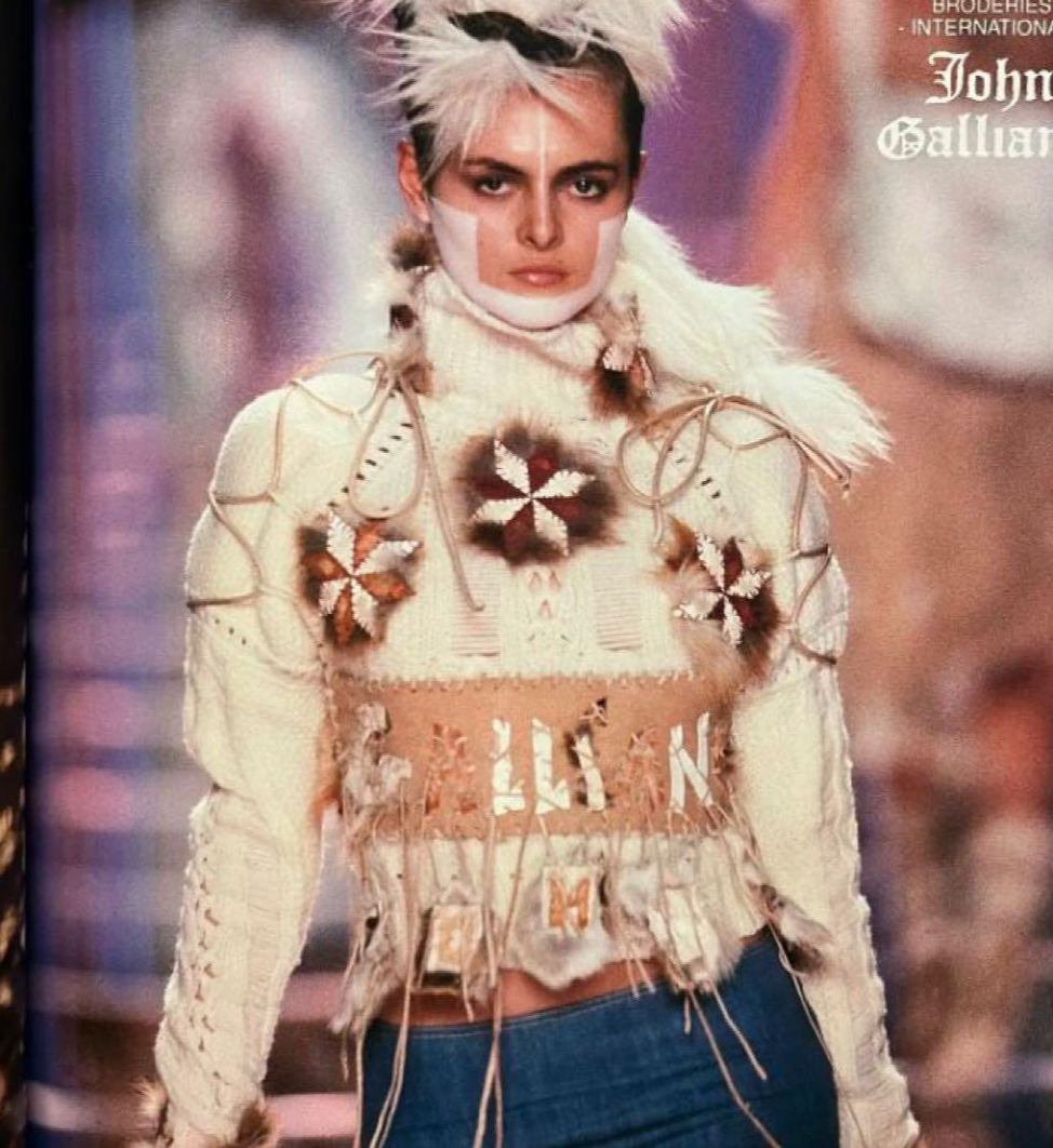 John Galliano Suede Fur Belt