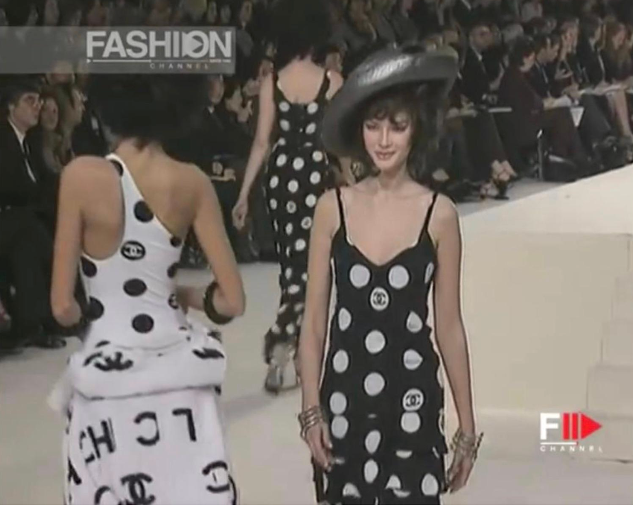 Chanel Polka Dot Logo Mini Dress
