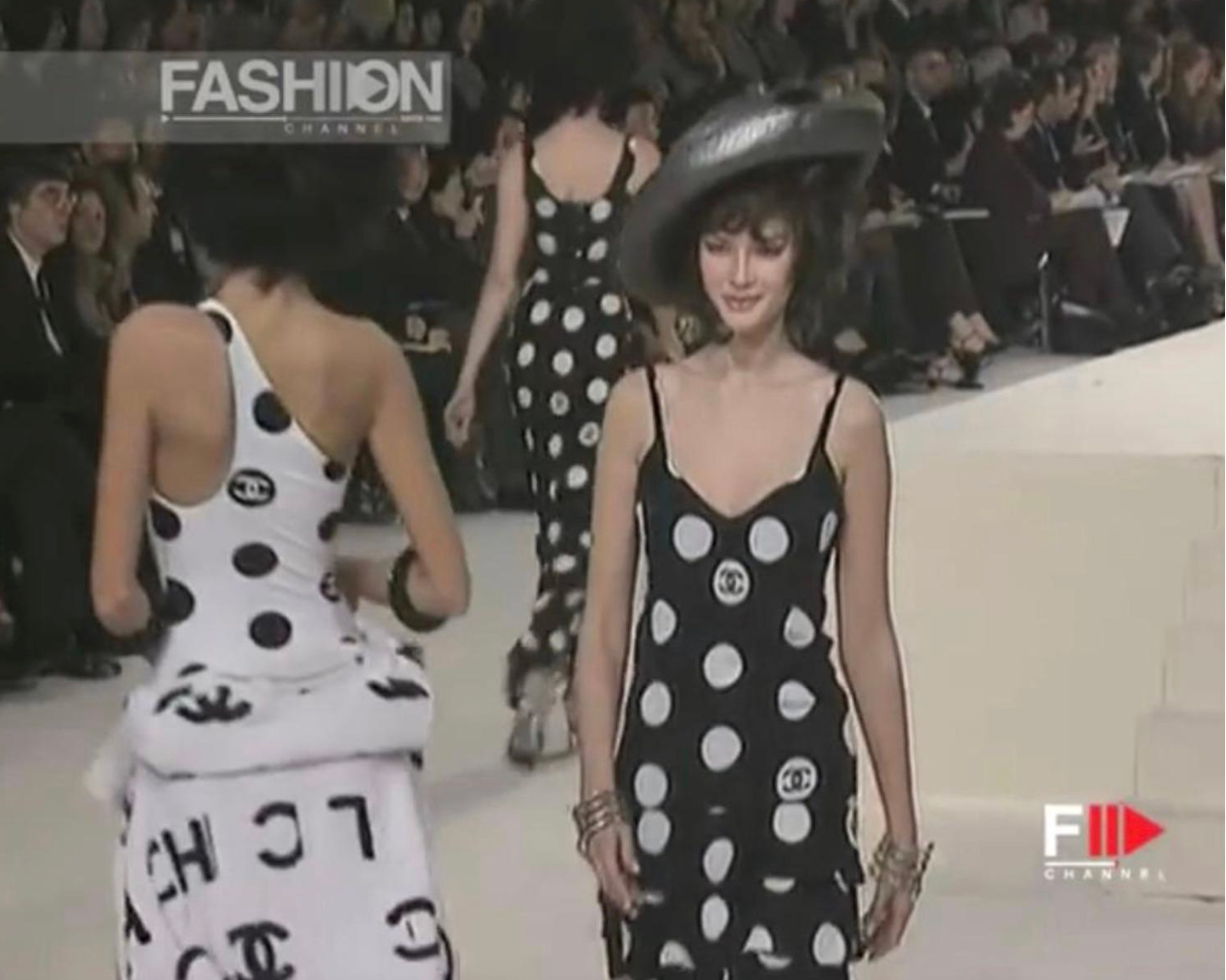 Chanel Polka Dot Logo Mini Dress