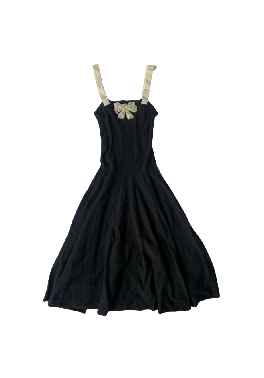 Blugirl Knit Dress w/ Pearl Bow Detailing