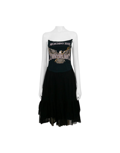 Moschino Jeans “Country Rock” Corset Tulle Dress