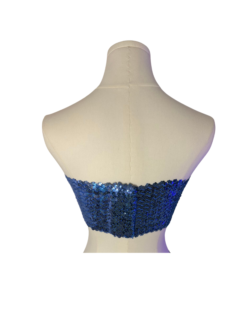 Dolce & Gabbana Blue Sequin Skinny Tube Top