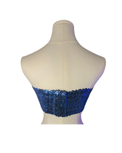 Dolce & Gabbana Blue Sequin Skinny Tube Top
