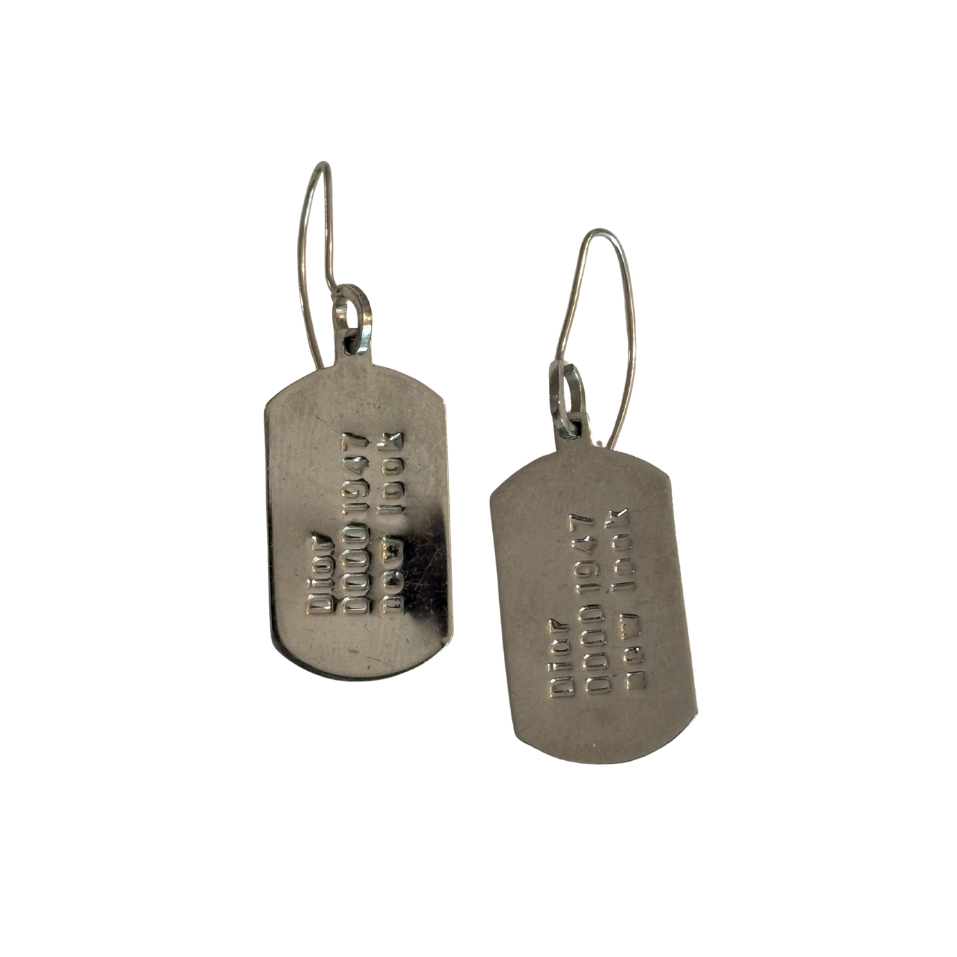 Christian Dior Dog Tag Earrings