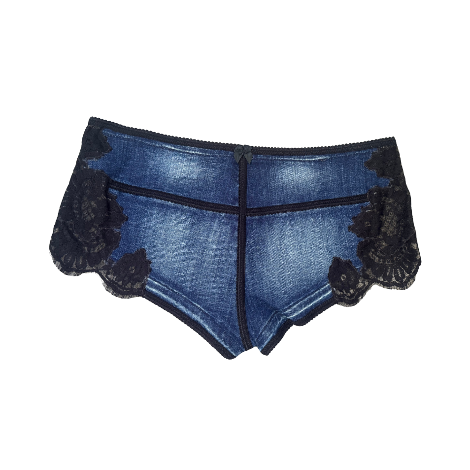 Dsquared² Denim Lace Micro Mini Shorts