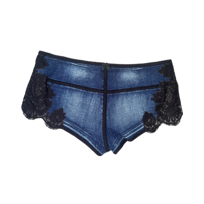 Dsquared² Denim Lace Micro Mini Shorts