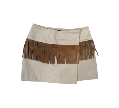Dolce & Gabbana Tan Fringe Mini Skirt
