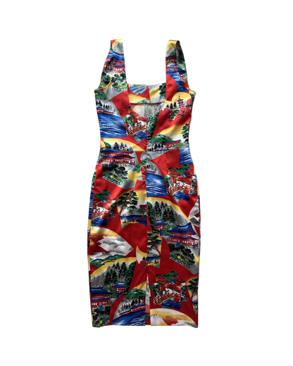 Dolce & Gabbana Japanese Post Card Midi Dress