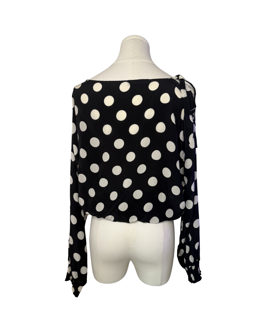 Dolce & Gabbana Black Polka Dot Long Sleeve Top