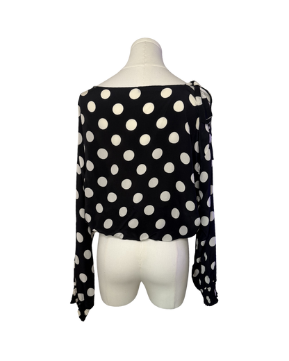 Dolce & Gabbana Black Polka Dot Long Sleeve Top