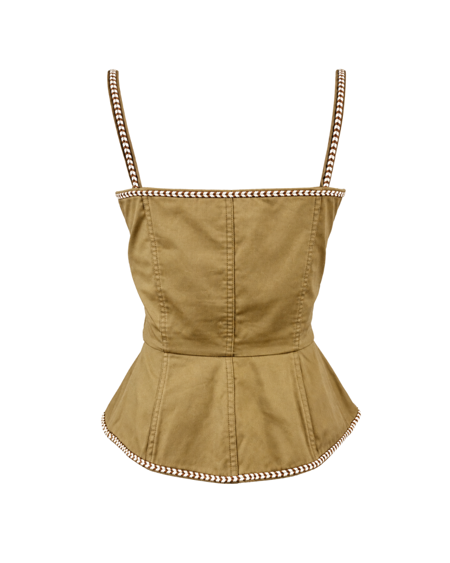 Saint Laurent ‘Safari’ Lace Up Corset Top