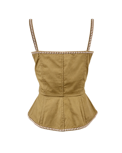 Saint Laurent ‘Safari’ Lace Up Corset Top