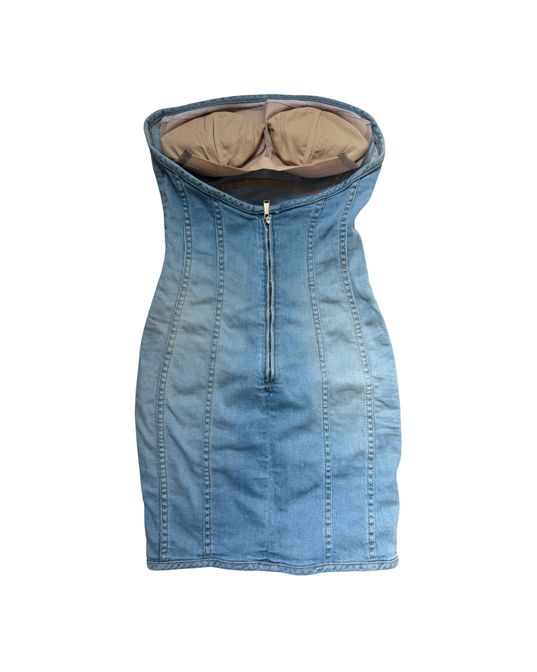 Dsquared² Strapless Denim Mini Dress