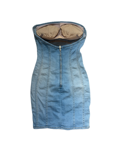 Dsquared² Strapless Denim Mini Dress