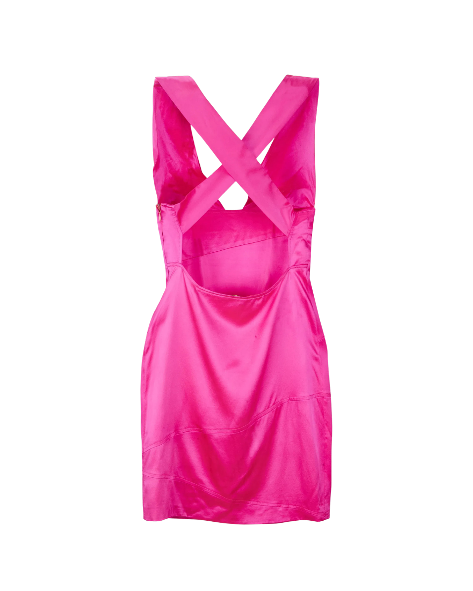 Versace Pink Silk Mini Dress