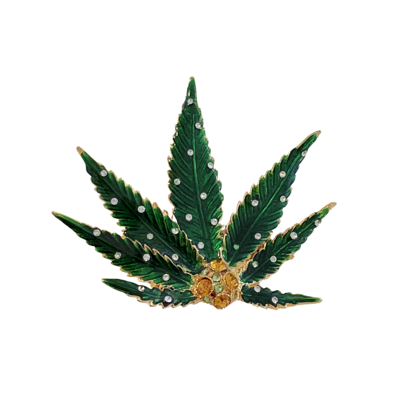 Dsquared² Marijuana Pot Leaf Brooch Pin