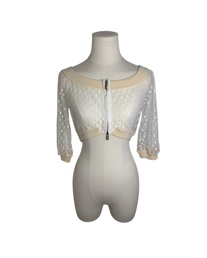 Blugirl by Blumarine White Sheer Polka Dot Crop Top (Copy)