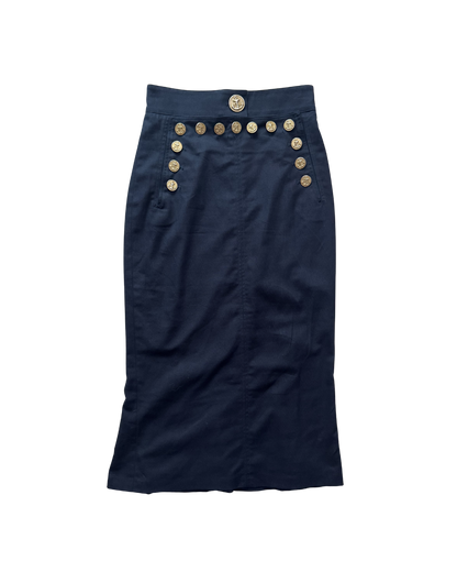 Dolce & Gabbana Navy Sailor Style Midi Skirt