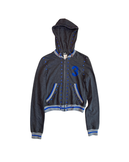 Dolce & Gabbana “3” Bedazzled Zip Up Jacket