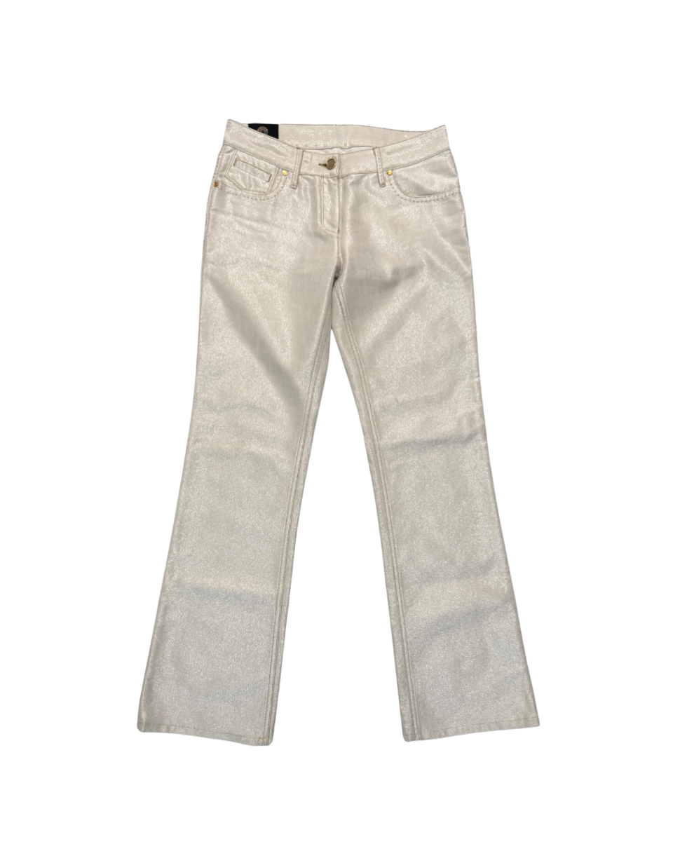 Versace Silver Pearlescent Jeans