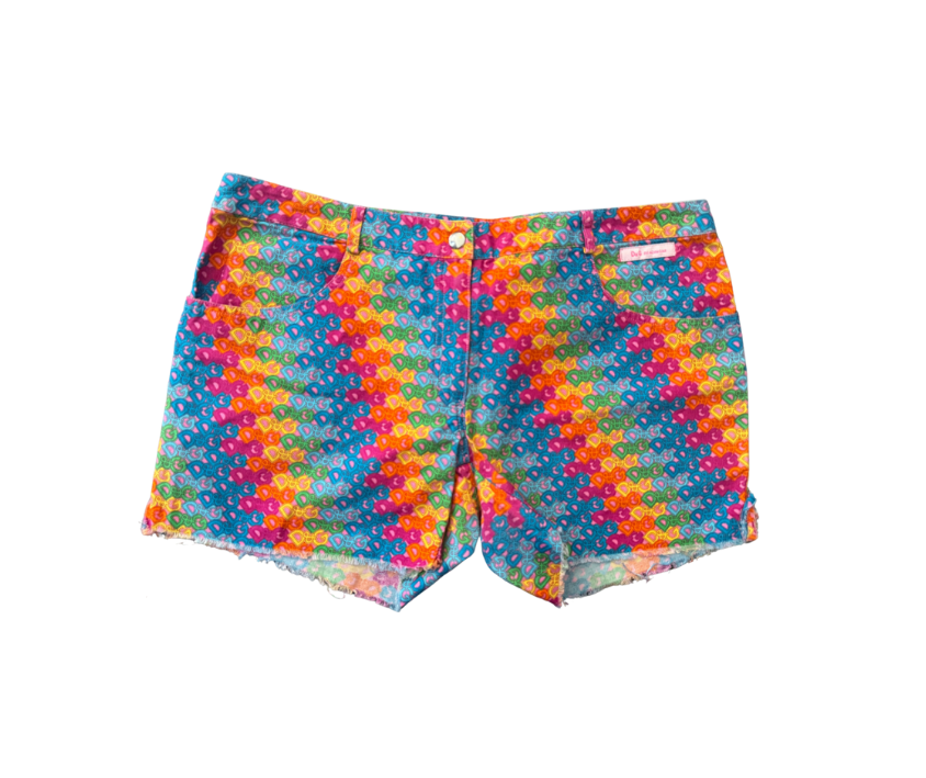 Dolce & Gabbana Beachwear Rainbow Logo Mini Shorts