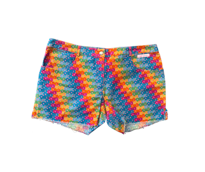 Dolce & Gabbana Beachwear Rainbow Logo Mini Shorts