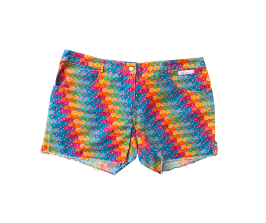 Dolce & Gabbana Beachwear Rainbow Logo Mini Shorts