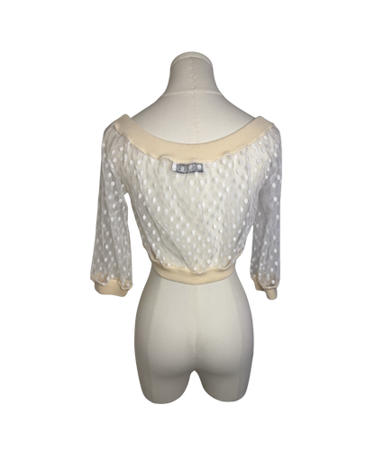 Blugirl by Blumarine White Sheer Polka Dot Crop Top (Copy)