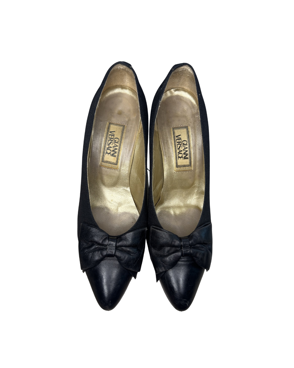 Gianni Versace Black Bow Pumps