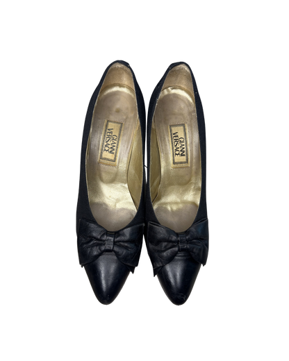 Gianni Versace Black Bow Pumps