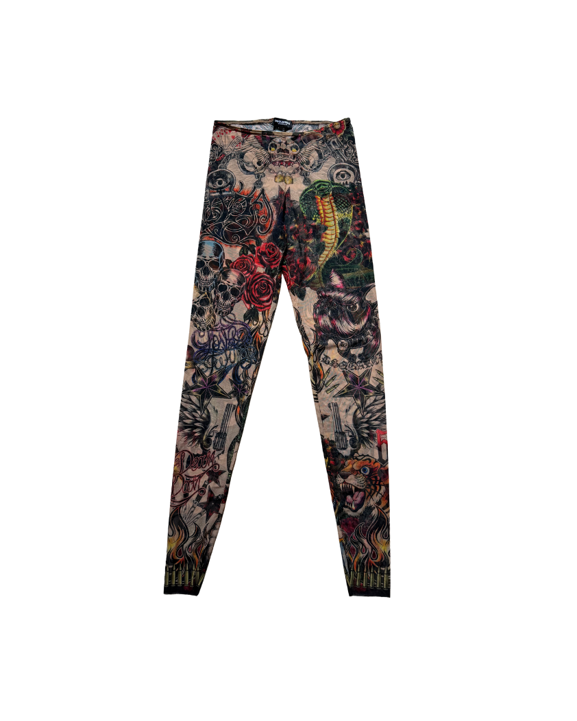Dsquared² Footless Mesh Tattoo Tights