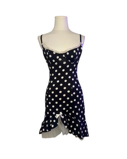 Victoria’s Secret Black Polka Dot Mini Slip Dress