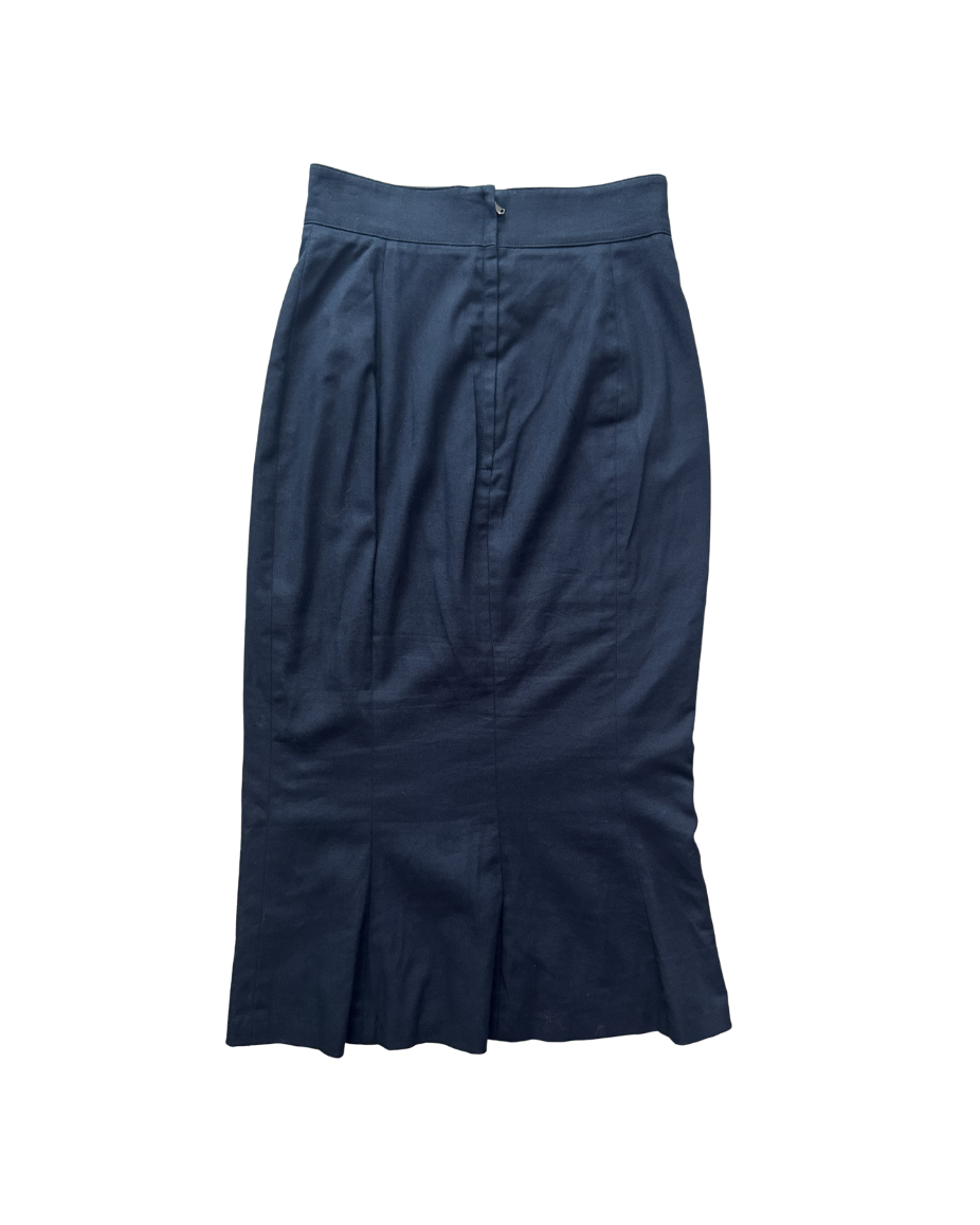 Dolce & Gabbana Navy Sailor Style Midi Skirt