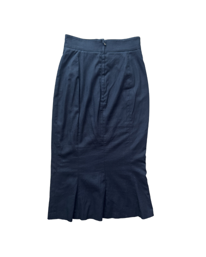 Dolce & Gabbana Navy Sailor Style Midi Skirt