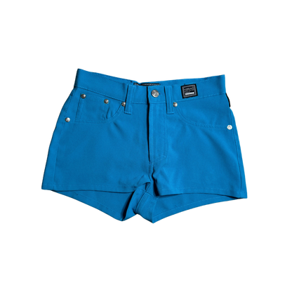Versace Jeans Couture Blue High-Waisted Mini Shorts