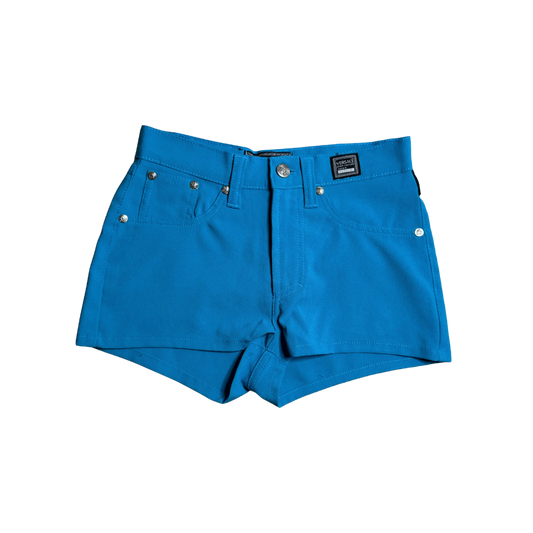 Versace Jeans Couture Blue High-Waisted Mini Shorts
