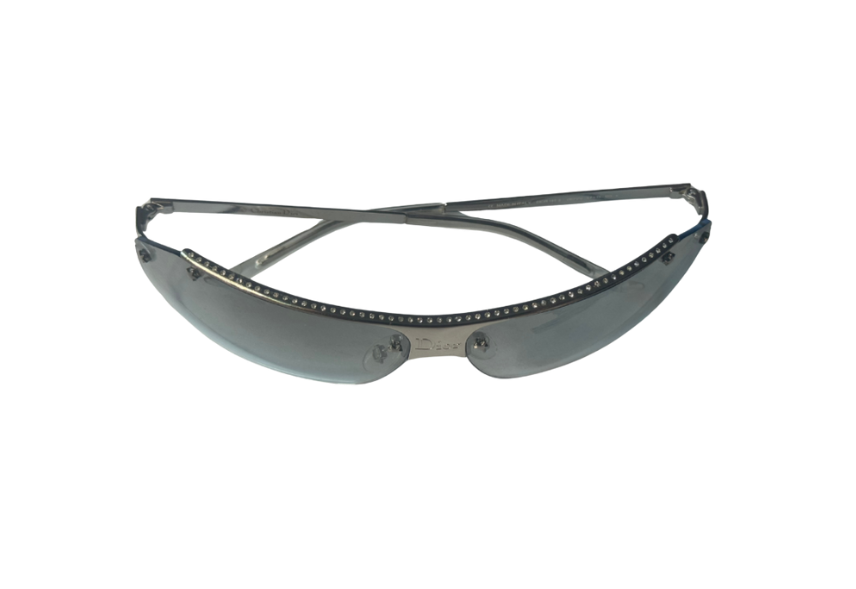 Christian Dior Swarovski Lined Logo Sunglasses