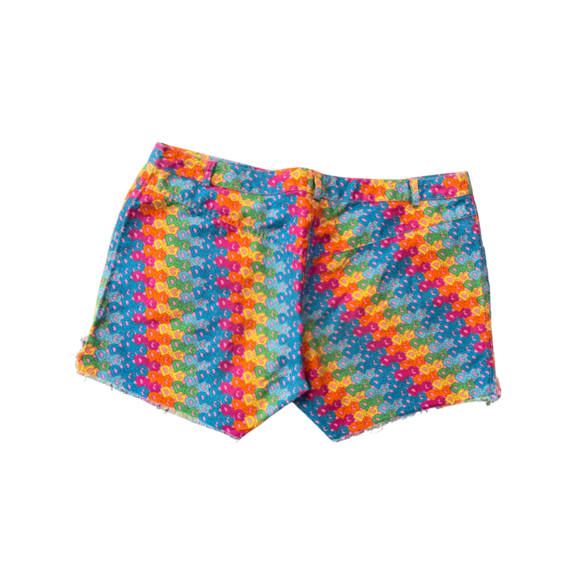 Dolce & Gabbana Beachwear Rainbow Logo Mini Shorts