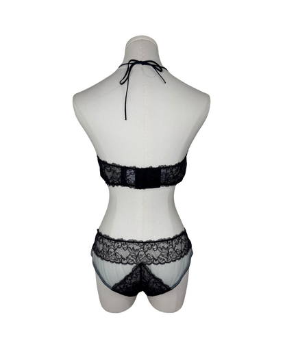 Gucci Sheer Lace Halter Cutout Bodysuit