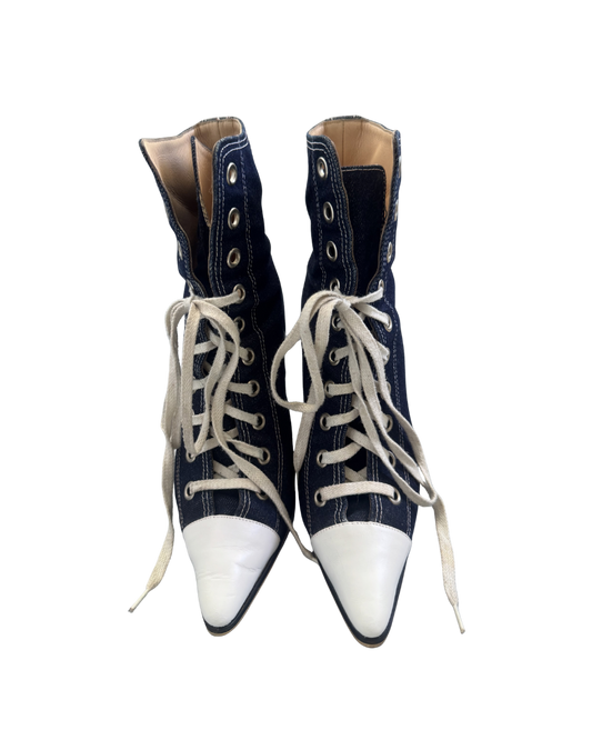 Manolo Blahnik Denim Sneaker Heels