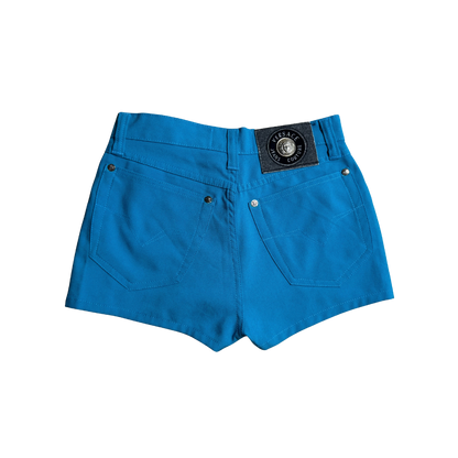 Versace Jeans Couture Blue High-Waisted Mini Shorts
