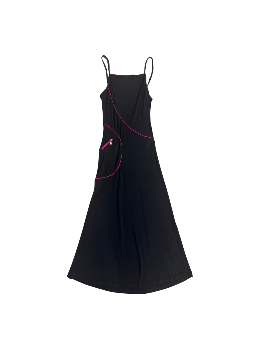 Chanel Sport Black Maxi Dress w/ Pink Lining