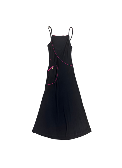 Chanel Sport Black Maxi Dress w/ Pink Lining