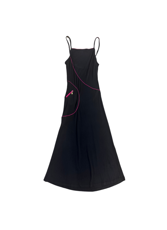 Chanel Sport Black Maxi Dress w/ Pink Lining